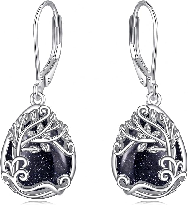 Teardrop Tree of Life/Filigree Earrings for Women Dangle Leverback Earrings Jewelry Gift Anniversary For Her