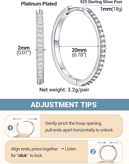 PROSTEEL Hoop Earrings for Women, Huggie Hoop with 925 Sterling Silver Post, 8/10/12/14/16/18/20mm Small Huggie Hoops, 14K Gold Plated/Silver/Black/Rose Gold Hypoallergenic Earrings Jewelry