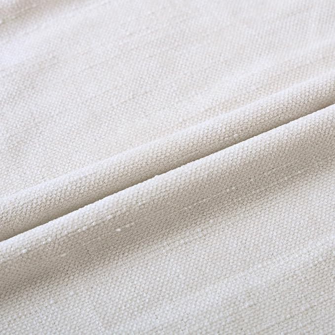 Set of 4 Soft Textured Decorative Throw Pillow Covers 24x24 Inch Cozy Farmhouse Cushion Cover Square Accent Pillow Cases for Bed Couch Sofa Living Room, Cream White
