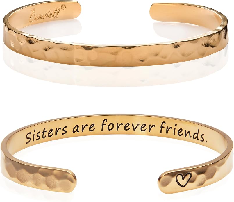 Carviell Bracelet - Gifts for Women – Inspirational, Friendship, Love, Mom, Daughter, Sister, Christian, Graduation, Memorial & Wedding Gifts – 100+ Phrases – Stainless Steel, Gift-Ready