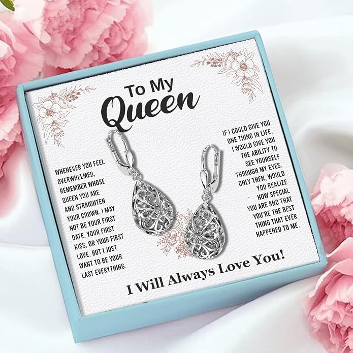 LeCalla Women's Drop & Dangle Earrings | 925 Sterling Silver Leverback Earrings | Lightweight Teardrop Lever Back Drop Dangle Earring for Women