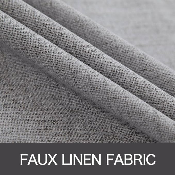 MIULEE Linen Texture Curtains for Bedroom Solid 100% Blackout Thermal Insulated Grey Curtains Grommet Room Darkening Curtains/Draperies Luxury Decor for Living Room 52x120 Inch (2 Panels)