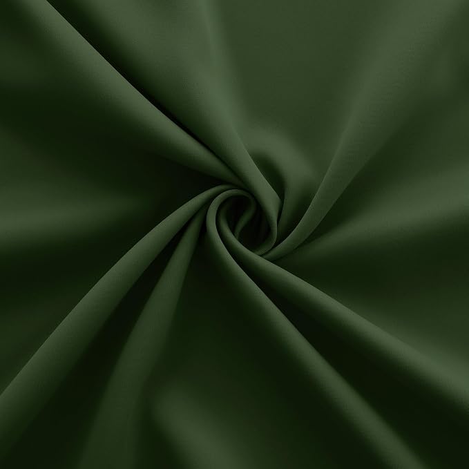 KOUFALL 63 Inch Curtains 2 Panel Set,Blackout Elegant Modern Curtains for Living Room Bedroom,42x63 in Long,Dark Army Olive Green