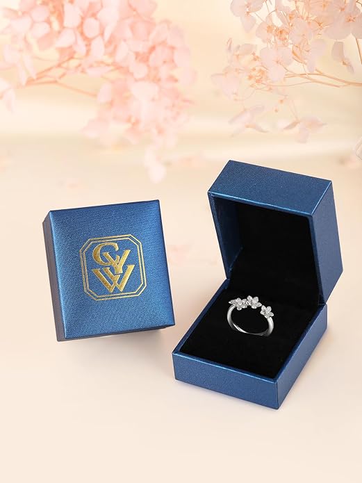 Moissanite Flower/Butterfly/Star Pretty Open Ring for Women, Adjustable Ring, Solid 925 Sterling Silver with Gold Plated, Stackable Ring, Birthday Valentines Anniversary Mothers Day Ideal Gift for Her