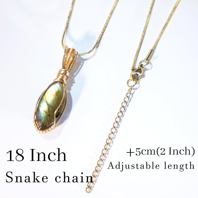 Natural Faceted Labradorite Pendant Necklace – Unique Stone of Magic & Transformation, Iridescent Flash Gemstone Jewelry, Handmade Healing Crystal Gift for Women, Birthday, Anniversary, Spiritual Awakening & Intuition