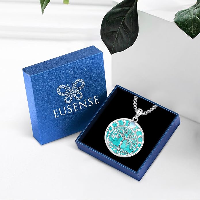 Turquoise Jewelry for Women Men 925 Sterling Silver Pendant Urn Necklaces for Ashes Picture Locket Necklace Thor Hammer Yggdrasil Virgen De Guadalupe St Michael Christopher Judas Witches Knot Necklace