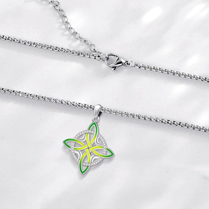 Pentagram Necklace Sterling Silver Triple Moon Goddess/Celtic Knot Witches Knot/Ankh/Sun and Moon/Hecate/Lilith/Santa Muerte/Tetragrammaton Pendant Necklace Pagan Wiccan Magic Egyptian Amulet Jewelry for Women Men