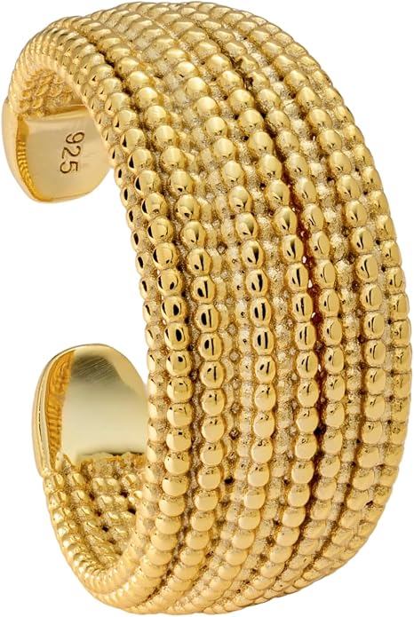 14K Gold Vermeil Ring for Women, Minimalist Stackable Band, 925 Sterling Silver Statement & Everyday Jewelry, Gifts for Women