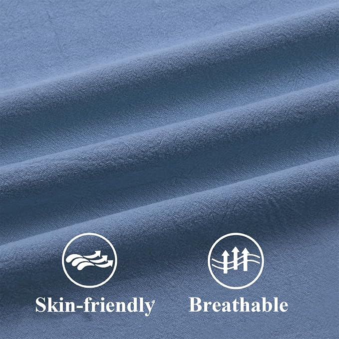 ZWJD Pillow Covers 22x22 Set of 2 Blue Throw Pillow Covers with Fringe Chic Cotton Decorative Pillows Square Cushion Covers for Sofa Couch Bed Living Room Farmhouse Boho Decor