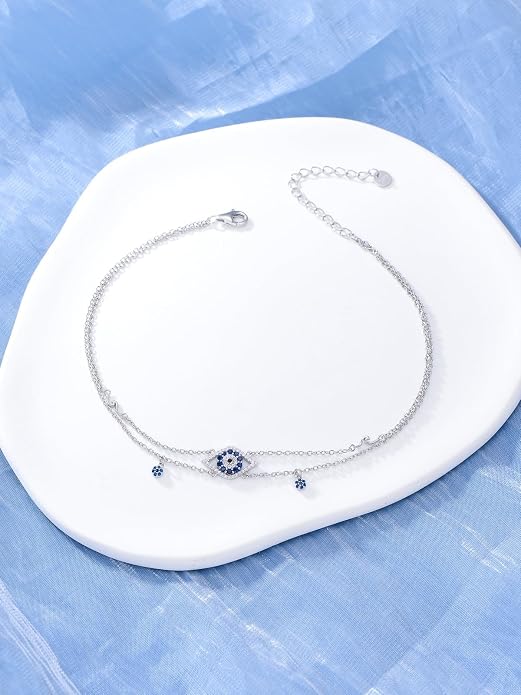 Dorunmo 925 Sterling Silver Anklet Bracelet Mother’s Day Birthday Jewelry Gifts for Women Wife Girlfriend Mom Her