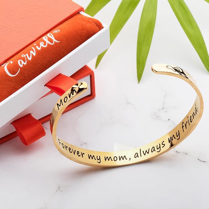 Carviell Bracelet - Gifts for Women – Inspirational, Friendship, Love, Mom, Daughter, Sister, Christian, Graduation, Memorial & Wedding Gifts – 100+ Phrases – Stainless Steel, Gift-Ready