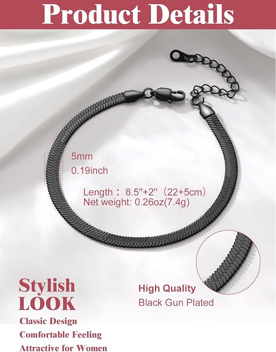FOCALOOK 14K Gold Plated Anklets for Women Waterproof Plus Size Ankle Bracelet 8.5-10.5 Inch Adjustable Mariner/Figaro/Flat Snake/Cuban Link Chain Anklet Jewelry for Summer Beach Holiday