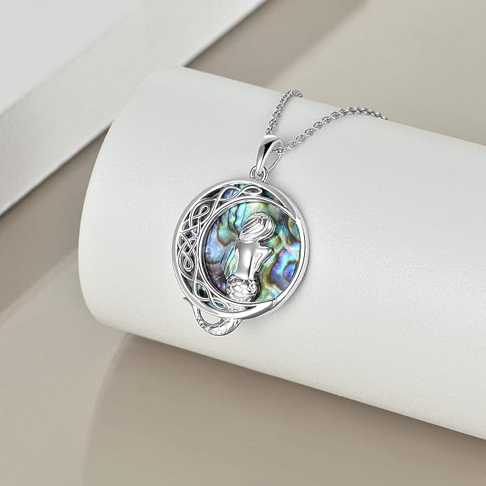 POPLYKE Mermaid Necklace 925 Sterling Silver Classic Necklace Mermaid Pendant Birthday Gifts Jewelry for Women