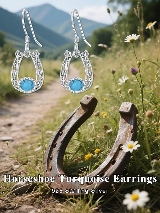 Dorunmo 925 Sterling Silver Western Dangle Earrings for Women Bohemian Earrings Hypoallergenic Christmas Jewelry Gifts for Women