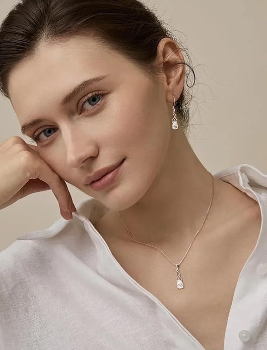STARCHENIE Teardrop Necklace for Women 925 Sterling Silver Irish Celtic Knot Pendant Birthstone Jewelry