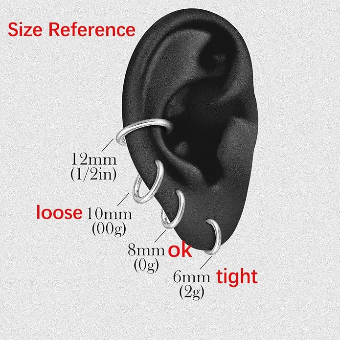 Casvort 5/10 PCS 16G Seamless Septum Nose Piercing Rings Zirconia Segment Tragus Hoop Rings 316 Stainless Steel Helix Ring Stack Clickers Ear Plugs Hangers Women Body Jewelry