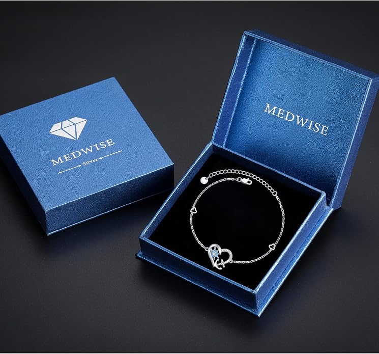 MEDWISE Multicolor Anchor Bracelets 925 Sterling Silver Anchor Jewelry Nautical Adjustable Bracelets Navy Wife Jewelry Gifts for Women Daughter Christmas Gifts 2025