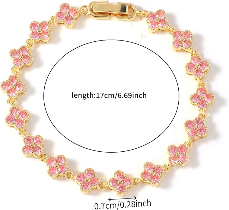 18K gold-plated mother of pearl enamel, adjustable clover lucky bracelet for women/New Year gift/Valentine's Day gift