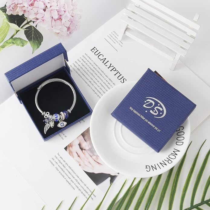 DS Charm Bracelets for girls,exquisite cute cartoon friendship bracelets Silver Stainless Steel Bangle with birthday Gift box, Adjustable girls jewelry Suitable for holiday gifts