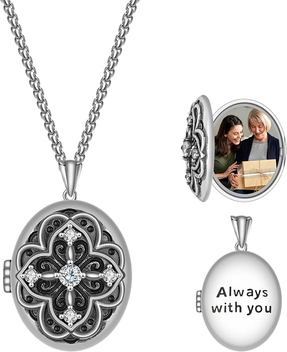925 Sterling Silver Necklace for Men Women, Birthday Keepsake Jewelry Gifts for Mom Dad Friend