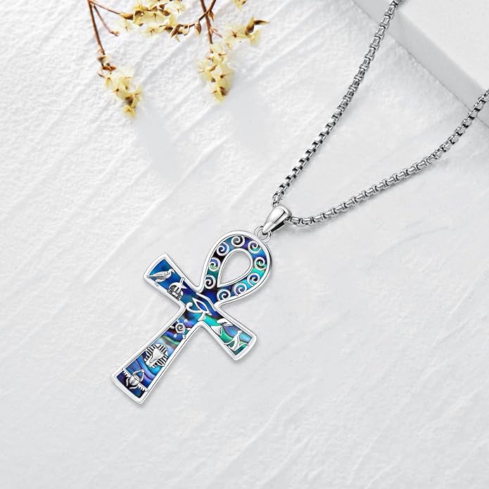 Pentagram Necklace Sterling Silver Triple Moon Goddess/Celtic Knot Witches Knot/Ankh/Sun and Moon/Hecate/Lilith/Santa Muerte/Tetragrammaton Pendant Necklace Pagan Wiccan Magic Egyptian Amulet Jewelry for Women Men