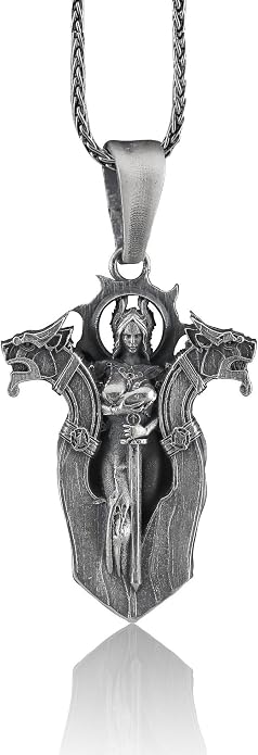 Goddess Freyja Charm Necklace, Freyja Necklace,Viking Jewelry,Viking Christmas Gift, Pagan Pendant, Norse Jewelry For Men,Norse Mythology