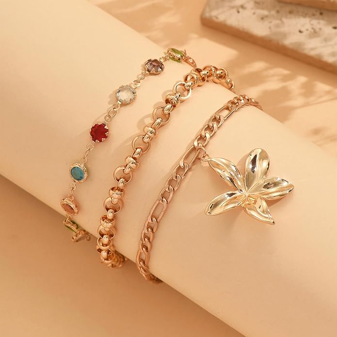 Anklet Bracelets for Women Boho Beaded Layered Ankle Bracelets Stack Summer Beach Waterproof Jewelry