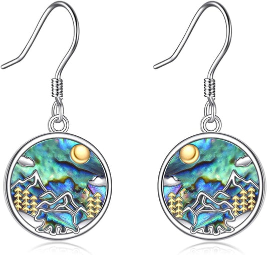Birthstone Tree of Life Earrings for Women 925 Sterling Silver Life Tree Dangle Earrings Jewelry Gifts