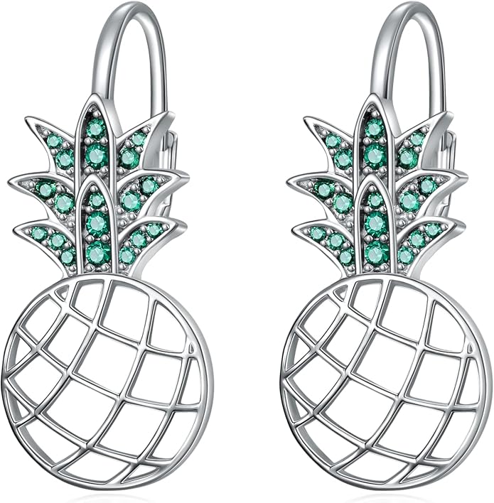 VONALA Flower Earrings for Women 925 Sterling Silver Rose/Lotus/Scottish Thistle/Tulip/Lilac/Mushroom/Pineapple Dangle Drop Earrings Flower Jewelry Gifts for Women Girls Birthday Gifts