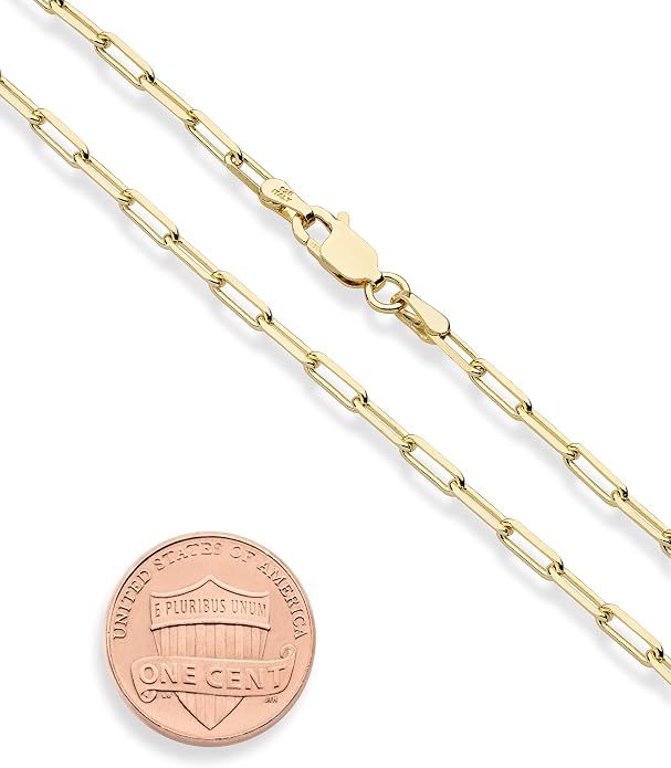 Miabella Solid 925 Sterling Silver 2.5mm Paperclip Link Chain Anklet Ankle Bracelet for Women, Made in Italy