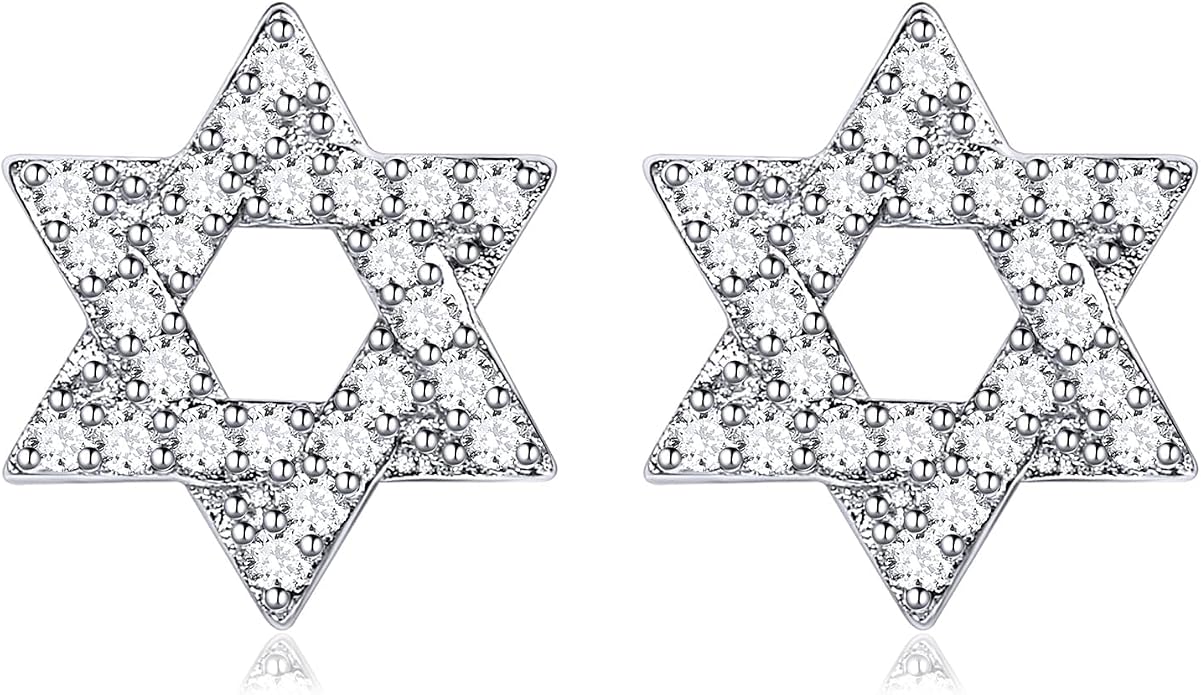 ChicSilver 925 Sterling Silver Earrings Dainty Bar/Circle/Triangle/Star/Ball Stud Earrings for Women with Gift Box, Hypoallergenic Earrings for Sensitive Ears