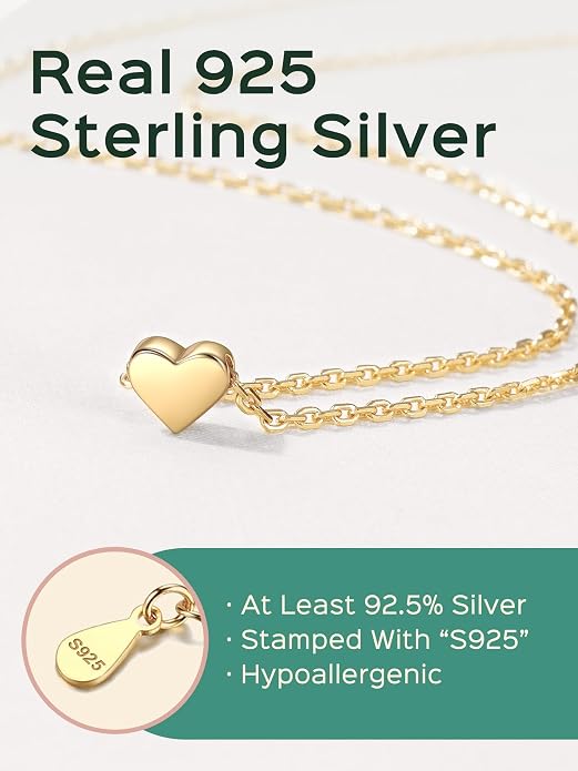 ChicSilver 925 Sterling Silver Cross/Heart/Butterfly/Star/Moon Necklace for Women, Hypoallergenic Dainty Small Silver Pendant Necklaces (with Gift Box)