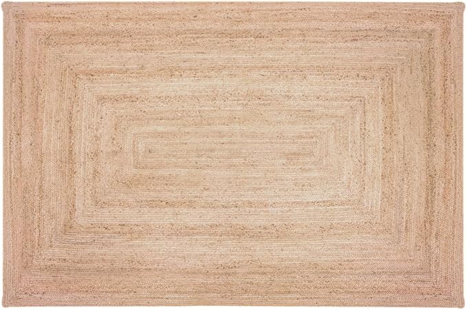 RAJRANG Reversible Jute Rug 3x5 Feet Natural Fibers Hand-Woven Braided Carpet for Farmhouse Living Room, Kitchen, Bedroom