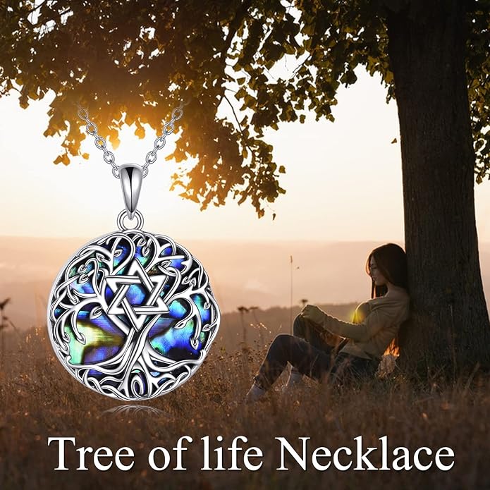 YFN Tree of Life Necklace Sterling Silver Celtic Knot Tree Pendant Jewelry Gifts for Women Men