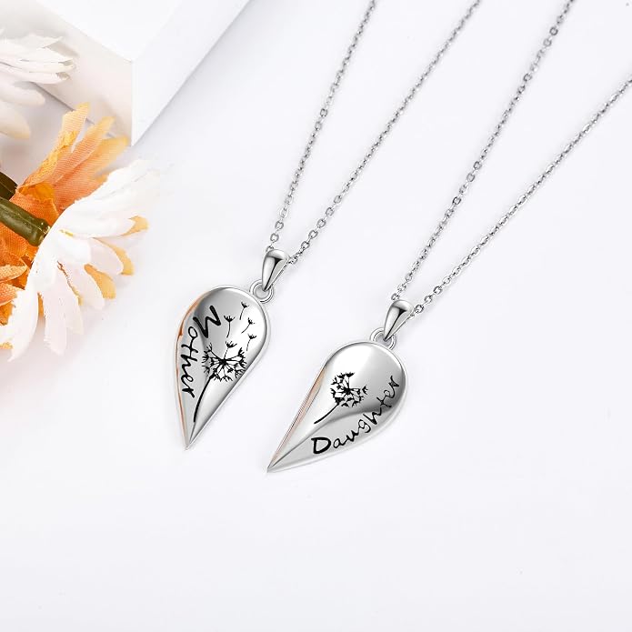 Mother Necklaces Sterling Silver Mom/Mommy of an Angel/Mom Thor Hammer/Heart Footprint Pendant Birthday Mothers Day Jewelry for Women