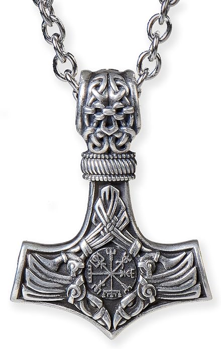 Baldur Jewelry - Thors Hammer Necklace Pendant Mjölnir - Viking Norse Thor Hammer Pendant Viking Jewelry - Thor Necklace - Thor Gifts for Men - Viking Necklace for Men