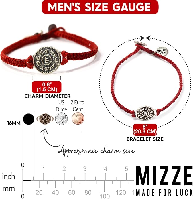 Red String Macrame Prosperity Financial Success & Evil Eye Protection Bracelet with Silver Coin Charm - Gift for new job, long distance relationship gift, new business gift
