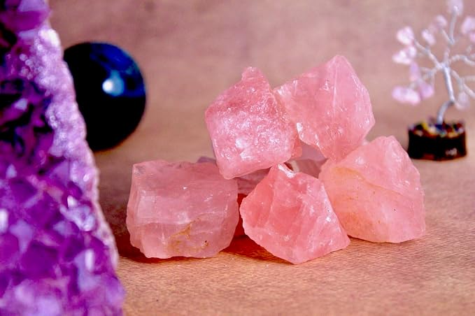 Large 1.25-2.0” Natural Rose Quartz Raw Crystals Stones for Meditation, Chakra, Reiki, Crystal Grid, Energy Work, Wire Wrapping, Tumbling & Spiritual Home Decor