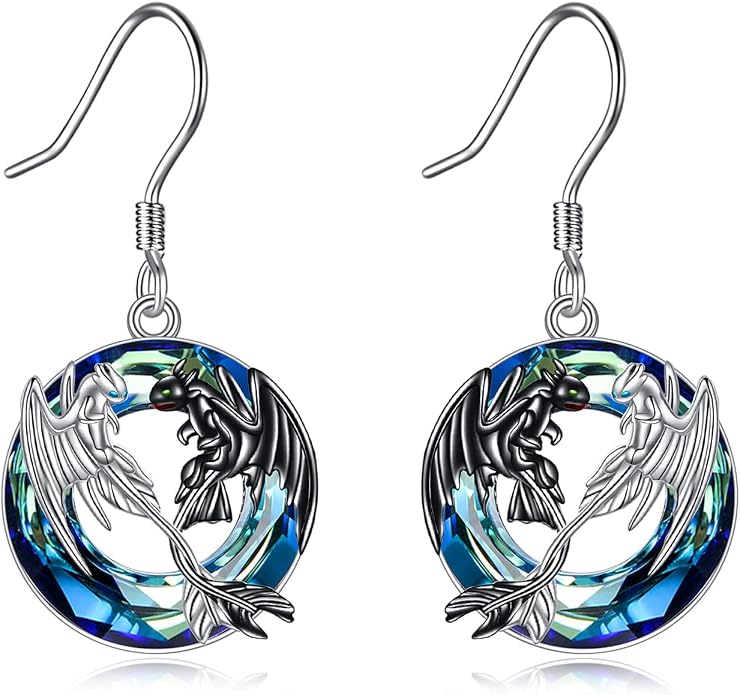 Butterflygold/Cat/dog/Dragonfly/Orca/Bee/Amber/Axolotl/Toothless/Hedgehog/Dragon/Snake/Horse/Mushroom/Anime/Dragonfly Earring for Women Sterling Silver Animals Drop Earring Jewelry Hypoallergenic (silver-butterfly)