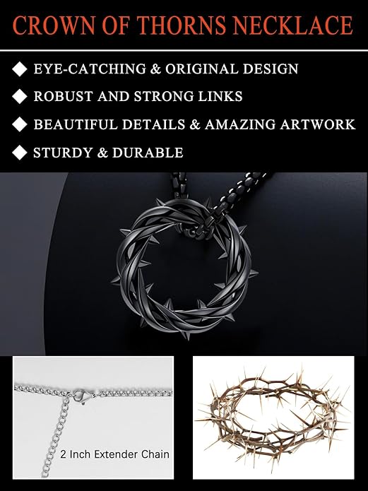 Seiyang Crown of Thorns Necklace 925 Sterling Silver Crown Pendant Amulet Jewelry Gifts (with Gift Box)