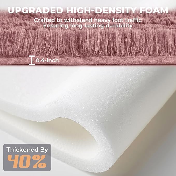OPPODREAM 4x6 Blush Rugs for Bedroom, Ultra-Soft Fluffy Area Rugs for Living Room, 4 x 6 Shag Carpet for Nursery, Kids, Girl, Boy, Baby, Plush, Fuzzy, Shaggy, Cute Home Decor
