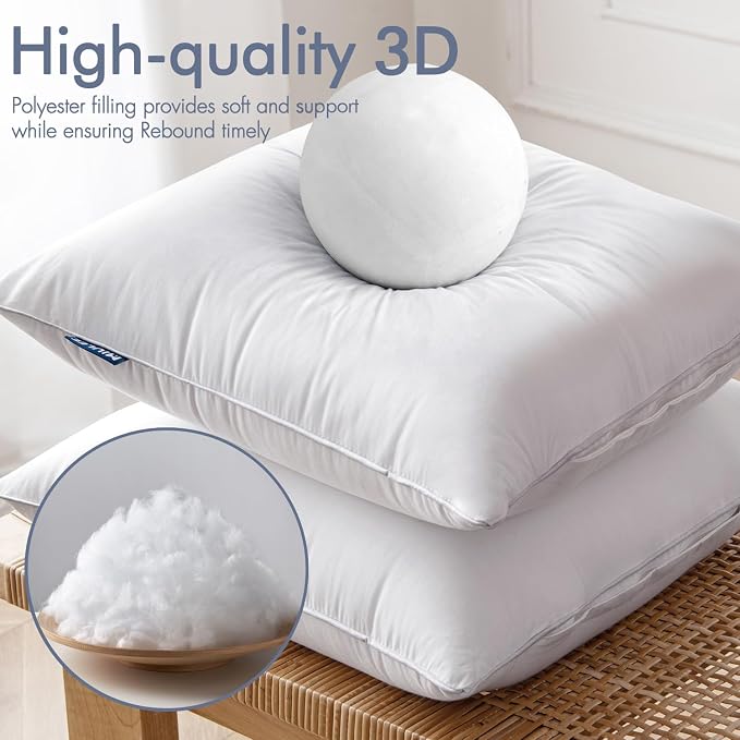MIULEE 12 x 20 Pillow Inserts (Set of 2) -Decorative Throw Pillows with 100% Cotton Covers Rectangle for Sofa Couch