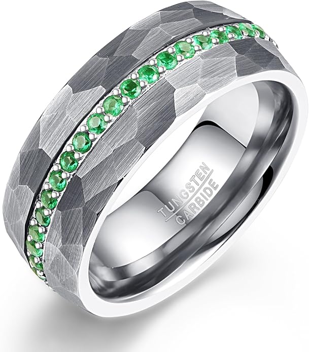 NUNCAD Tungsten Rings for Men 925 Sterling Silver Celtic Knot Braided Inlay Viking Style Tungsten Carbide Ring Comfort Fit Size 8-11