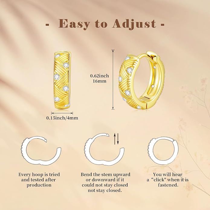 Gold Dainty Hoop Earrings for Women Hypoallergenic Lightweight 14K Gold Huggie Earrings Jewelry Valentines Day Gifts for Wife Girlfriend Her
