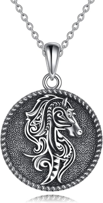 VONALA Sterling Silver Necklace Arrowhead Wolf Celtic Owl Horse Pendant Necklace Viking Animal Jewelry Gift for Men Women