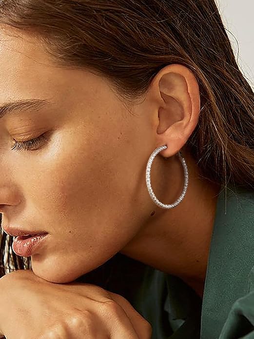 PROSTEEL 30/40/60/80/100mm Chunky Hoop Earrings For Women Gold Plated/Black Stainless Steel Hoops Earrings Statement Jewelry