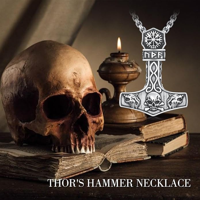 Thors Hammer Necklace 925 Sterling Silver Viking Mjolnir Pendant Mjolnir Jewelry for Men Women