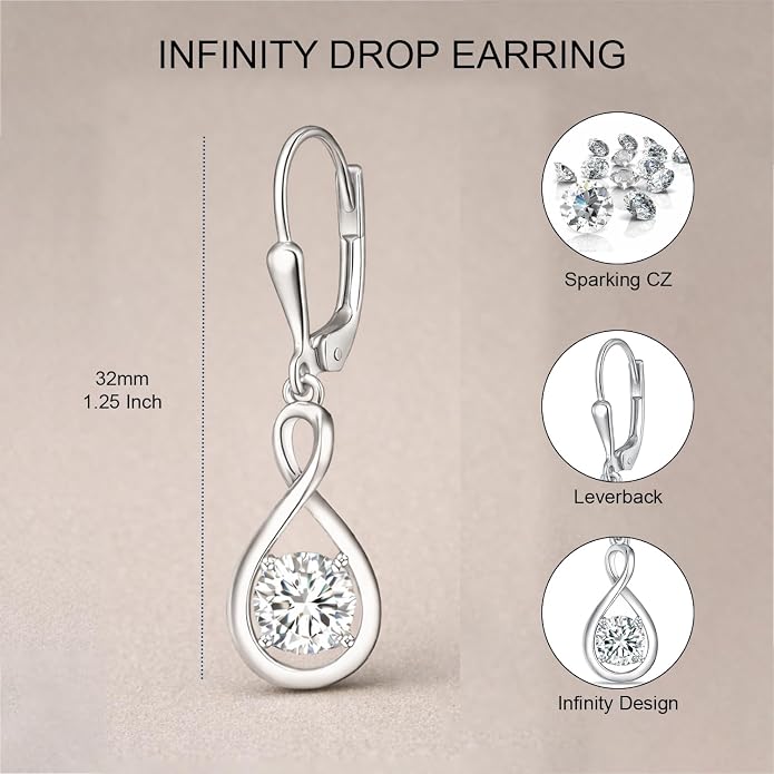 LeCalla 925 Sterling Silver Leverback Drop Earrings | Lightweight Italian Teardrop Dangle Earring for Women