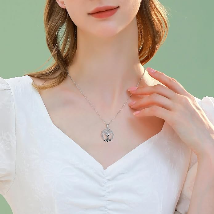Tree of Life Thor Hammer Pendant Necklace for Women Sterling Silver S925 Jewelry for Women US1