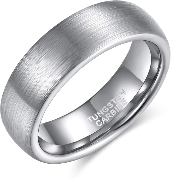 TRUMIUM 4mm 6mm 8mm Tungsten Ring Wedding Band for Men Women Engraved I Love You Matte Brushed Comfort Fit Size 4-15
